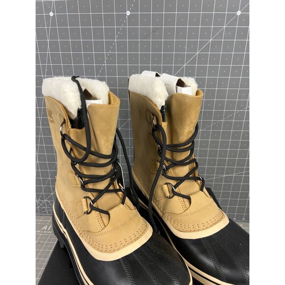 Sorel Caribou Men’s Waterproof Insulated Boots Buff & Black Size 8 - Picture 2 of 10